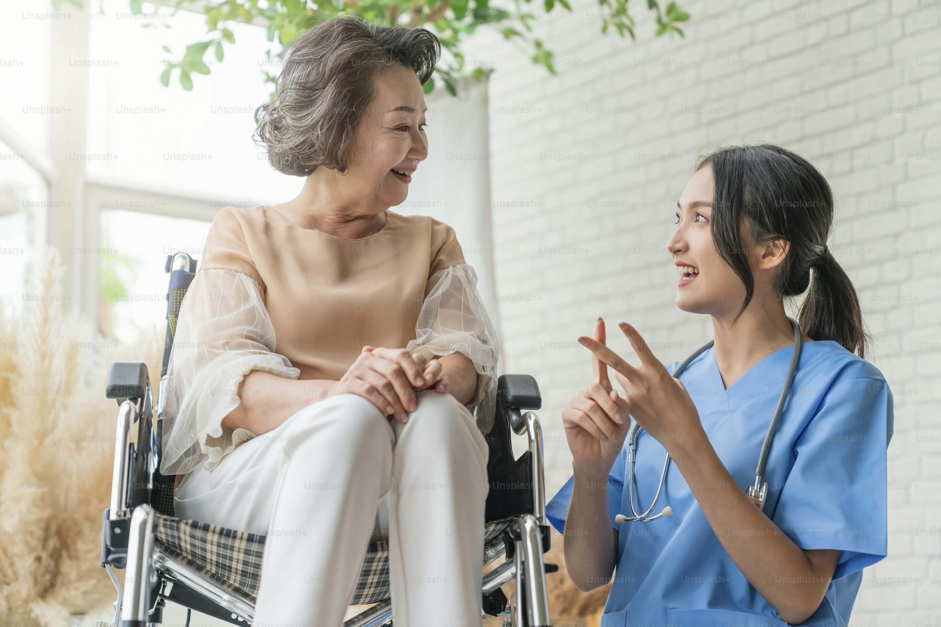 Nurse with elderly patient