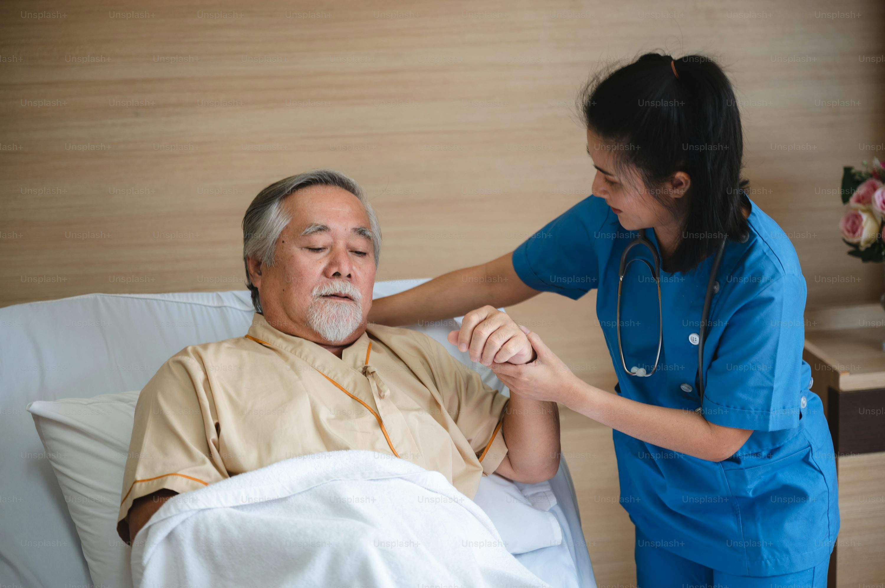 Nurse with elderly patient